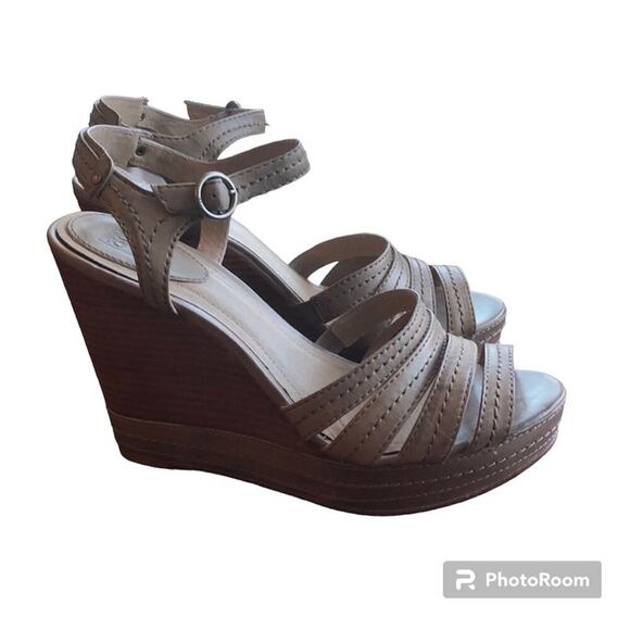 Frye wedge Corrina Stich leather wedge western bohemian gypsy sz 9.5 festival - Picture 2 of 9